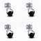 Service Caster 2 Inch Bright Chrome Polyolefin Ball Caster - Side Mount Bracket - SCC, 4PK SCC-GR01S20-POS-BC-716-4-CB180-4 - alternate 1
